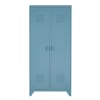 Blue Grey Metal 2-Door Wardrobe